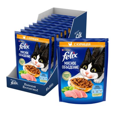 Феликс Мясное объедение 200г Сухой корм курица