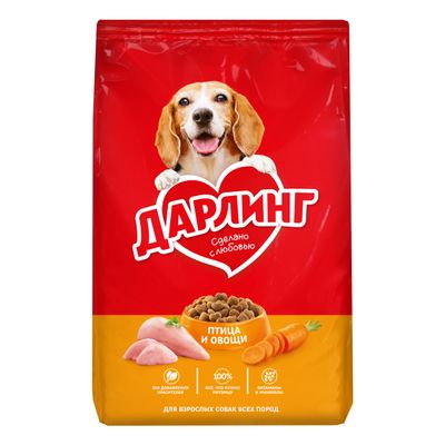 Дарлинг Сухой корм д/собак птица,овощи 500г