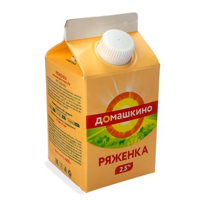 Ряженка «Село Домашкино» 2,5% пюр-пак 400 г