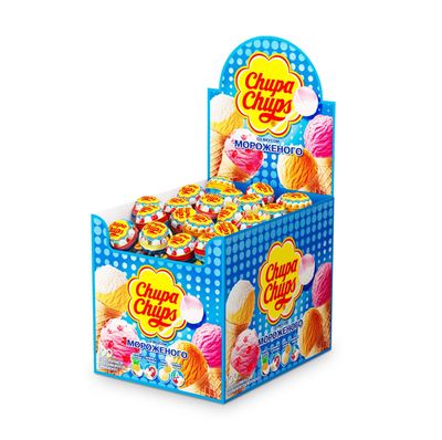 Карамель Chupa Chups Со вкусом мороженого, 12г, 100шт