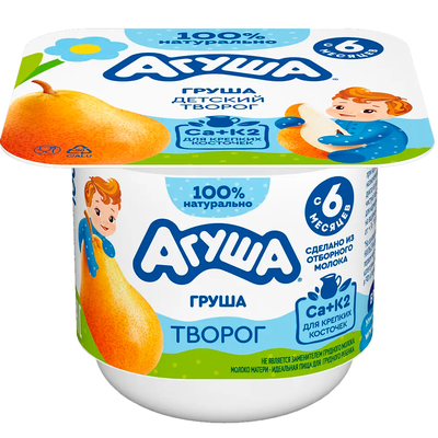 Творог фруктовый Агуша 3,9% Груша, 100г