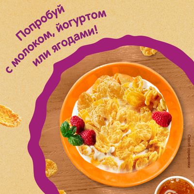 Готовый завтрак Хрутка хлопья медовые хрустящие, обогащенные кальцием12*300г