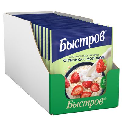 БЫСТРОВ Хлопья Клубника Молоко 17х40г БЫСТРОВ Хлопья Клубника Молоко 17х40г