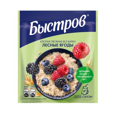 БЫСТРОВ Хлопья Лесные Ягоды 17х40г