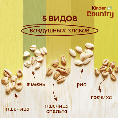 Шоколад молочный Kinder Country с молочно-злаковой начинкой, 23,5г