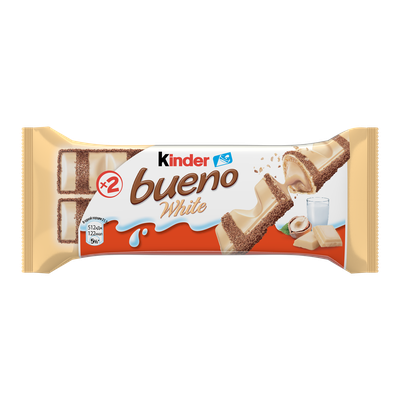 Вафли Kinder Bueno White, покрытые белым шоколадом, с молочно-ореховой начинкой, 39 г