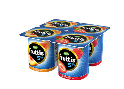 Йогуртный продукт Fruttis 5% Клубника/Персик, 115г