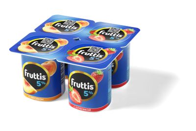 Йогуртный продукт Fruttis 5% Клубника/Персик, 115г