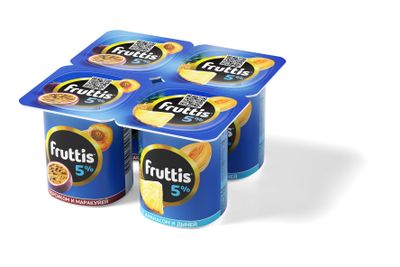 Йогуртный продукт Fruttis 5% Персик-маракуйя/Ананас-дыня, 115г