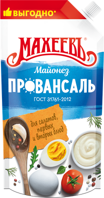 Майонез Махеев Провансаль Белый 50,5% 200 мл дой-пак