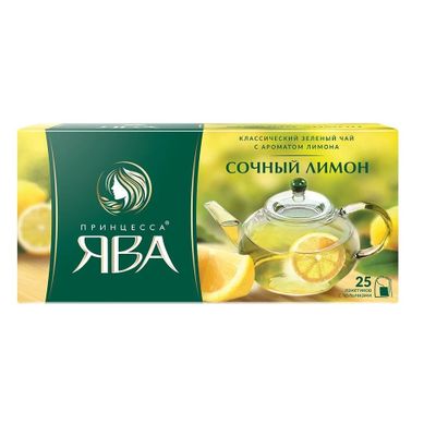 Принцесса ЯВА Лимон(1,5гх25п)чай пак.зел.с доб.*18