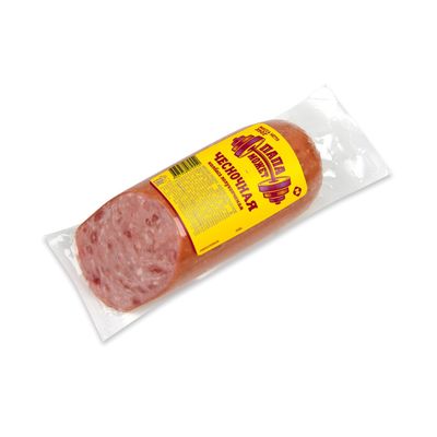 Колбаса п/к Папа Может Чесночная в/у 0.35 кг (50 суток)
