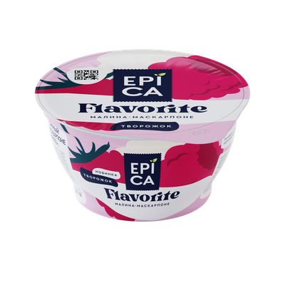 Десерт творожный EPICA FLAVORITE 7,7% Малина-маскарпоне, 130г