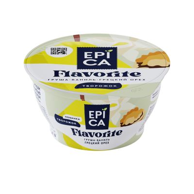 Десерт творожный EPICA FLAVORITE 8% Груша-ваниль-грецкий орех, 130г
