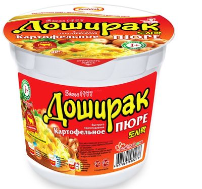 ТОП 100 Пюре картофельное Доширак со вкусом мяса 40г*24 ТОП 100 Пюре картофельное Доширак со вкусом мяса 40г*24
