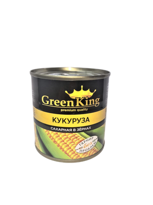 Кукуруза Green King сахарная в зернах стерилиз. ж/б 425 мл (сухой вес 250 г), Китай