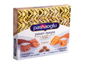 Рахат-Лукум Pashaoglu Султан с минд. со вкусом персика/миндал./кофе 300 гр
