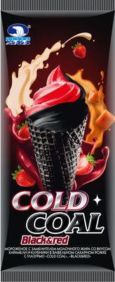 Мороженое НЧ Cold Coal рожок со вк. карамели и клубники с шок.гл. 30*80г (998)