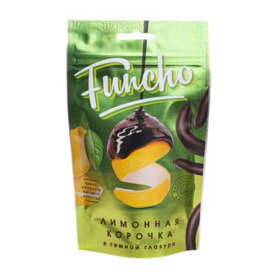 Лимонная корочка Funcho в темной кондитерской глазури 100 г Лимонная корочка Funcho в темной кондитерской глазури 100 г