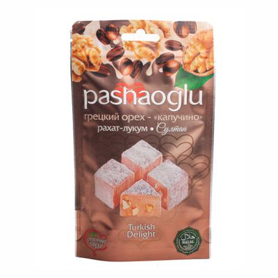 Рахат-Лукум "Pashaoglu" Султан ,с грецкими орехами и ароматом капучино 150 г Рахат-Лукум "Pashaoglu" Султан ,с грецкими орехами и ароматом капучино 150 г