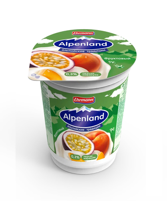 Йогуртный продукт Alpenland Легкий 0,3% Персик и маракуйя, 320г