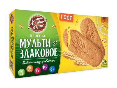 Печенье Хлебный спас Мультизлаковое витаминизир. 200г*10