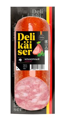 Колбаса в/к Delikaiser Сервелат Мраморный 350 гр
