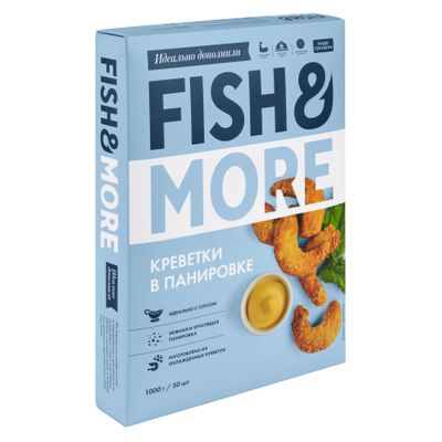 Креветка Ваннамей Fish & More в панировке 21/25 1 кг