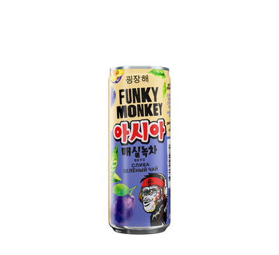 Газ напиток Фанки Манки Крейзи Азия вкус Слива - зеленый чай б/а ж/б 0,33*12