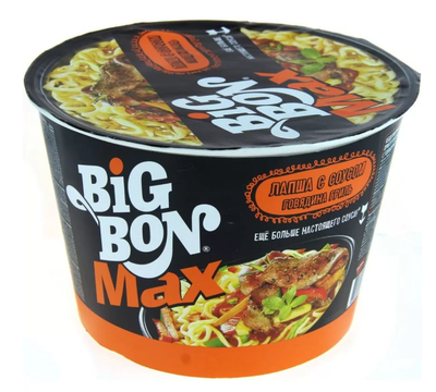 ТОП 100 Лапша Big Bon Max Говядина гриль с соусом 95г. *24