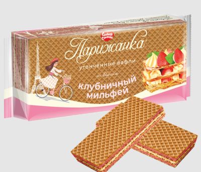 Вафли Сладкая Слобода Парижанка со вкусом клубничный мильфей 210г*13шт