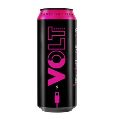 Топ 100 Энергетический Напиток VOLT ENERGY газ. б/а со вкусом винограда и гуавы ж/б 0,45*24