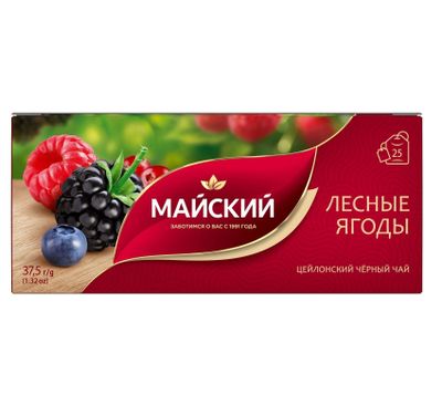 ТОП 100 Чай МАЙСКИЙ черн. ароматизированный Лесные ягоды 18*25*1,5г