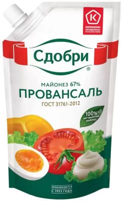Майонез тз Сдобри Провансаль 67% 350г ДПД