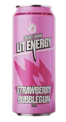 ТОП 100 Энергетический напиток Lit Energy strawberry bubblegum ж/б 12*0,45л