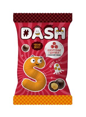 Драже #DASH кукурузные шарики в молочной глазури, 45г