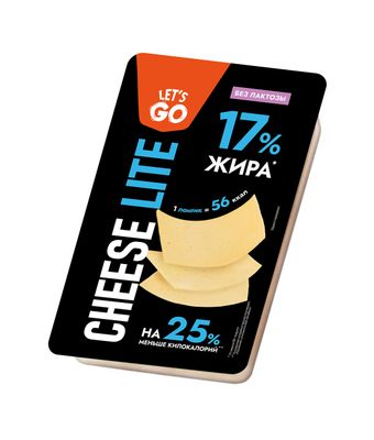 Сыр Cheese Lite "Let's Go" полутвердый безлактозный 35% слайсы 125 г