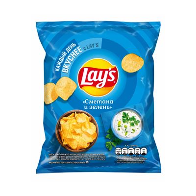 ТОП 100 Чипсы Lays картоф. сметана-зелень 37г