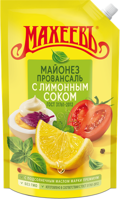 Майонез Махеев с лимонным соком 50,5% 800 мл дой-пак