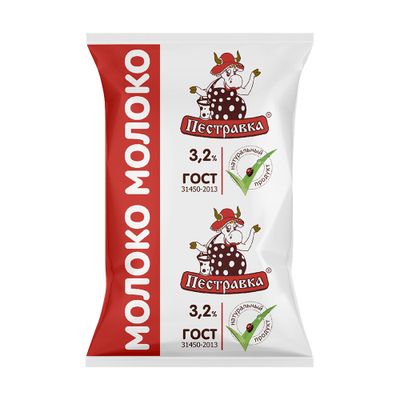 Молоко Пестравка 3,2% 0,9 л ТФА