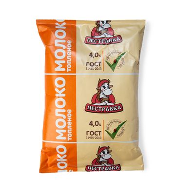 Молоко Пестравка топленое 4% ТФА 0,9 л.