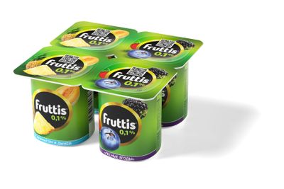 Йогуртный продукт Fruttis 0,1% Ананас-дыня/Лесные ягоды, 110г