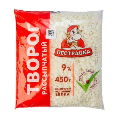 Творог Пестравка 9% пакет 450г