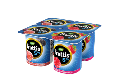 Йогуртный продукт Fruttis 5% Малина-земляника/Инжир-черника, 115г