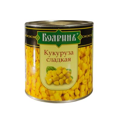 Кукуруза 2650мл (6) сладкая ж/б  Боярин имп (вес 1850г)