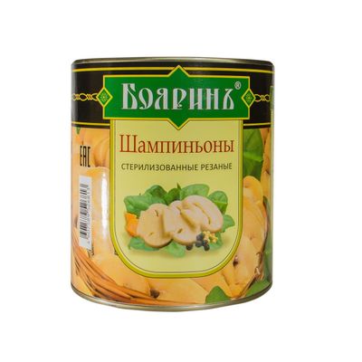 Шампиньоны 3100мл (6) рез. ж/б Бояринъ имп (вес 1930г)