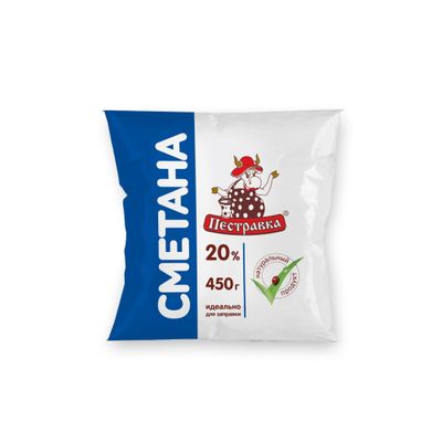 Сметана Пестравка  20% 450г Фин-пак