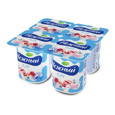 Йогурт Кампина Нежный с соком (мороженое) 1,2% 100г стакан
