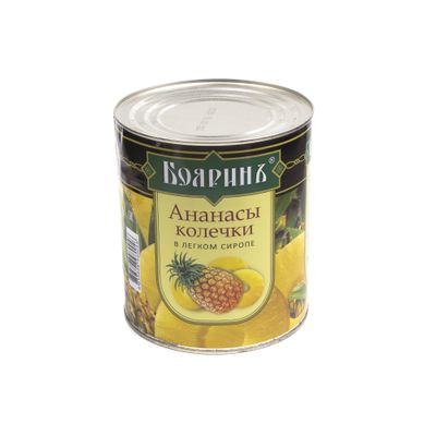 Ананасы 3100мл (6) колечки ж/б Бояринъ имп (вес 1650 г)