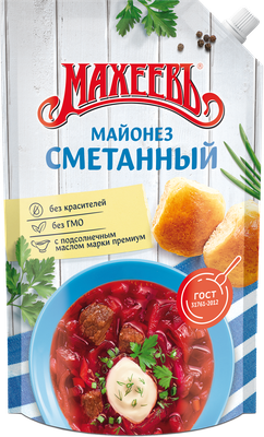 Майонез Махеев Сметанный 50,5 % 800 мл дой-пак